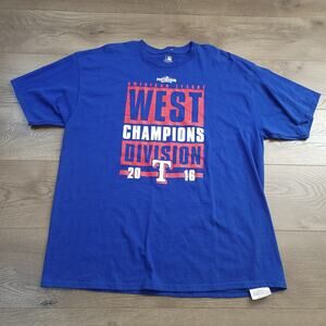 Texas Rangers Shirt Men 2XL XXL Blue 2016 AL West Division Champions Graphic Tee